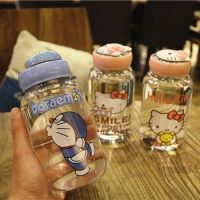 网红玻璃杯学生杯子创意女可爱简约泡花茶杯大容量潮水杯