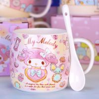 大容量美乐蒂陶瓷杯早餐杯麦片杯少女心杯子带勺子马克杯