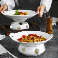 保温加热陶瓷家用菜盘子蜡烛加热炉鱼盘菜盘创意汤盘汤碗套装