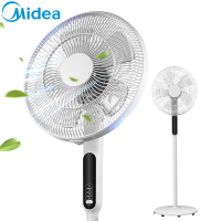 美的(Midea)SAC35BR落地扇家用立式静音遥控电扇3档大风量智能5片电风扇/遥控风扇 白色 SAC35BR