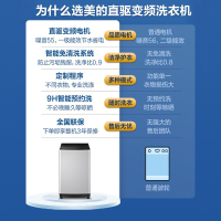 美的(Midea)新品8公斤直驱变频全自动波轮洗脱一体洗衣机 免清洗内桶 水电双宽家用灰色宿舍租房神器MB80ECODH