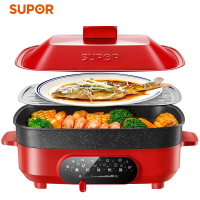 苏泊尔(SUPOR)JD3424D808多用途锅电烧烤锅电火锅85MM加深多功能家用料理锅网红锅家用电蒸锅电饼铛煎烤机