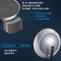 苏泊尔(SUPOR)炒锅不锈钢蜂窝防粘锅少油烟X晶盾炒菜锅炒勺炉灶通用 CC32JA1可立盖