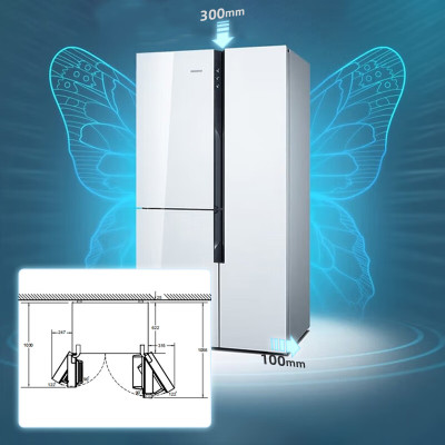 西门子(SIEMENS) 对开门冰箱 KA96FS70TI 569升零度保鲜 混冷无霜独立三循环白色钢化玻璃面板