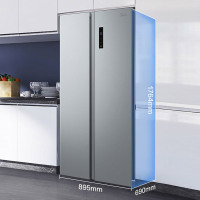 [618大促]美的(Midea) BCD-558WKPM(E) 558升变频对开双开门 风冷无霜 钛钢灰-星烁家用冰箱