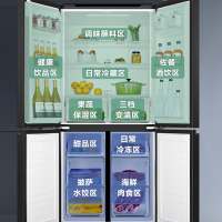 海尔(Haier) BCD-470WGHTD5DS1 470升十字对开门嵌入冰箱 阻氧干湿分储 母婴三档变温 彩晶面板