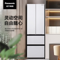 松下(Panasonic) NR-PD39WPA-W 390升法式对开门多门冰箱 超薄四门冰箱风冷无霜银离子小海豚系列