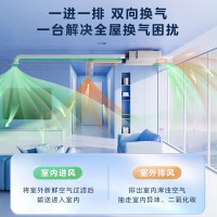 [裸价不安装]美的(Midea)家用中央空调中央新风机MQXF350M(正负离子除菌)三进三出[需自行搭配]