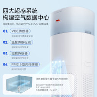 美的空气净化器家用除甲醛滤芯吸烟宠物净化器除异味过敏源空气消毒机新风机 [除甲醛抗病菌全效旗舰]KJ600F-LM1美
