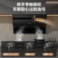 美的(Midea)抽油烟机侧吸式家用厨房油烟机22m³大吸力立体环吸挥手智控自清洗吸油烟机CXW-280-J25Spro