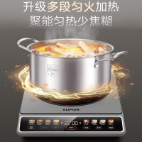 苏泊尔(SUPOR)C22-IA02 电磁炉电磁灶2200W大功率大面板双层线圈防辐减噪一键匀猛火 电磁炉套装带锅