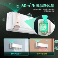 松下1.5匹新风换气空调新一级能效变频冷暖 高温除菌自清洁壁挂式空调挂机离线语音操控WiFi智控J13AKT10醇风系列
