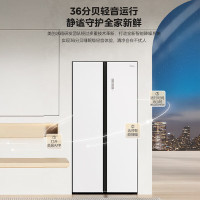 美的(Midea)MR-643WUKGPZE 613升变频一级能效十字对开门家用智能双系统风冷无霜净味超薄嵌入玻璃面板