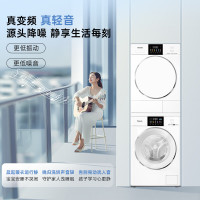 松下N531D+N531DR 洗烘套装纯平全嵌10公斤变频滚筒洗衣机+变频10热泵烘干机除毛洗烘正反转