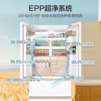 海尔511升麦浪全空间保鲜594mm专业超薄零嵌多门家用电冰箱一级能效 BCD-511WGHFD1BWLU1