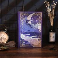 魔法城堡笔记本子手账本文艺复古精装本创意学生日记本A5简约手帐 魔法城堡(款一) 送中性笔+明信片