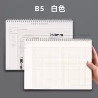 A4思维导图笔记本子康奈尔活页本软皮大学生记事手绘绘画网格本 pp线圈B5/1本装