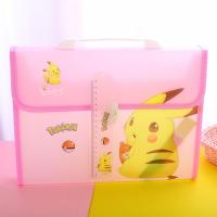 皮卡丘试卷夹文件夹多层学生收纳a4手提文件袋便携风琴包卷子夹 皮卡丘风琴包A款