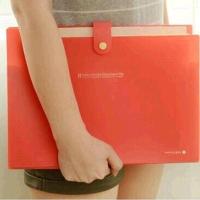 13入风琴包A4小清新多层办公文件夹学生简约创意手提文件袋试卷夹 8入-红色