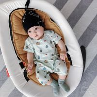 婴儿连体衣春秋新生儿衣服夏季宝宝哈衣男女童夏装婴幼儿爬服长袖 绿色南瓜[短袖] 59码[适合0-3个月]