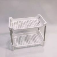 书桌桌面整理架学生宿舍镂空置物架护肤品收纳架文具储物架夹缝多 白色 二层长27宽17高23