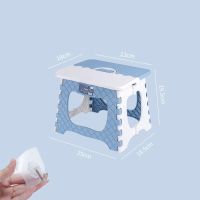 美式小板凳买1送1加厚可折叠便携胶凳批发矮凳子鲁班坐凳懒人穿鞋 中国蓝 承重120斤内[1把+1个挂钩]