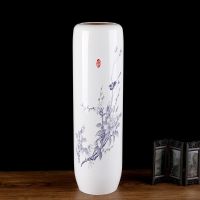 仿陶瓷客厅装饰落地大花瓶摆件水培鲜花干花仿真花简约现代插花瓶 春色满园