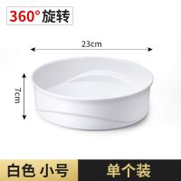 厨房调料置物架防滑加厚家用架子油盐酱醋佐调料多功能旋转收纳盒 白色 普通款[小号]