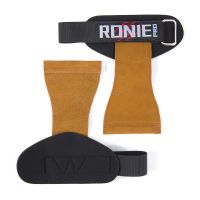 健身助力带男硬拉引体向上手套女牛皮护掌护腕单杠专业护手掌护具 亏本特价双层棕牛皮