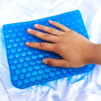 蜂窝凝胶加厚坐垫透气凉垫夏季汽车座垫多功能椅垫办公室学生软垫 [无布套]梯形儿童蓝色