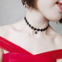 脖子饰品锁骨链女黑色颈带蕾丝四叶草项链劲饰脖子链项圈女choker 5356 B款四叶草