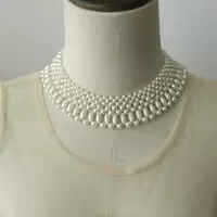 直销锁骨链韩版珍珠项链女简约流行脖子饰品脖链颈带项圈颈链 A8