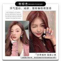 染发膏自己在家染潮色奶茶灰棕染发剂学生流行色彩雾蓝黑茶色闷青 粉棕色+工具 1盒肩膀以上的头发