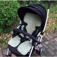 婴儿车凉席儿童车冰丝双面竹席凉席竹席宝宝车坐垫婴儿车凉席可洗 亚麻款[薄款] 33*75