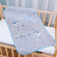 婴儿凉席冰丝透气新生儿宝宝婴儿床儿童幼儿园专用卡通夏季枕头 蓝色不含枕头(100*56)