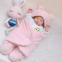 婴儿抱被睡袋 新生儿秋冬季加厚包被初生宝宝防惊跳襁褓0-3-6个月 粉色 0-3个月
