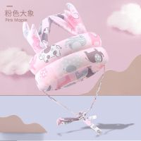 宝宝学步防摔帽防摔枕头部保护垫摔枕器婴儿学步帽后脑护头帽 粉色大象-天丝透气款-夏季推荐