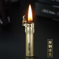 品牌清风煤油打火机煤油防风创意打火机续航时间长储油仓点火率高 原铜滚花 煤油打火机