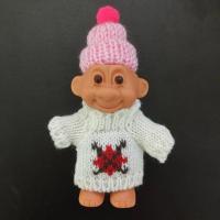 ins卡通土酷巨魔娃娃打火机套可爱个性创意玩具摆件蹦迪小玩偶潮 白色红叉叉[送小帽子]