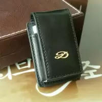 都彭打火机专用皮套 朗声打火机专用皮套 砂轮侧边打火机真皮皮套 A款黑色