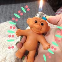 可爱小玩偶巨魔玩具霹雳复古90年代巨魔娃娃土酷女孩蹦迪打火机套 巨魔娃娃光溜溜-娃娃本体 打火机套