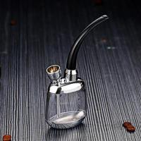 高档香烟水烟斗全套水烟筒两用透明烟锅水烟袋水烟壶过滤烟嘴男士 801银色双烟锅