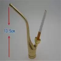 金泰水烟斗水烟壶老式水烟袋弯式水烟筒铜质便携式水烟壶两用烟锅 迷你型 双用