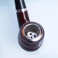 黑檀木色斗嘴香烟便携弯式收藏烟袋锅烟斗烟具旱烟杆老式烟丝