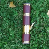彩色水烟筒云南特色直式两用过滤防木烟具烟斗大中小pvc吸烟工具 小号防木纹红33*6