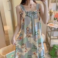 2021夏季新款吊带大码女装220斤显瘦睡衣裙胖MM家居服套装可外穿 801 S 80斤内可穿