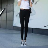 黑色打底裤女裤外穿秋冬加绒款铅笔小脚新款高腰显瘦百搭魔术裤子 升级版 彩条款 S 75-95斤