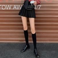 长筒袜子女过膝款半高筒ins街头潮棉黑色中筒小腿秋冬季 [小腿袜1双装]黑色