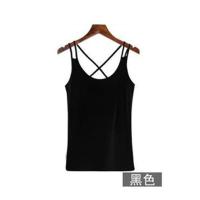 夏季新款韩版吊带背心女修身显瘦内搭大码打底衫女美带外穿上衣潮 黑色[单件] M码建议100斤内