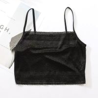 吊带抹胸内衣女防走光聚拢裹胸式上衣女夏外穿打底小背心短款内搭 黑色+黑色 均码 70-110适穿